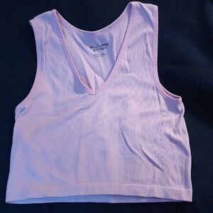Wallflower Soft Pink V-Neck Crop Top